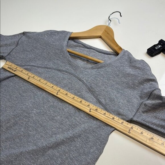 Lululemon Hit Unwind Long Sleeve Heathered Magnet Grey Women's Size 4 - Picture 7 of 8